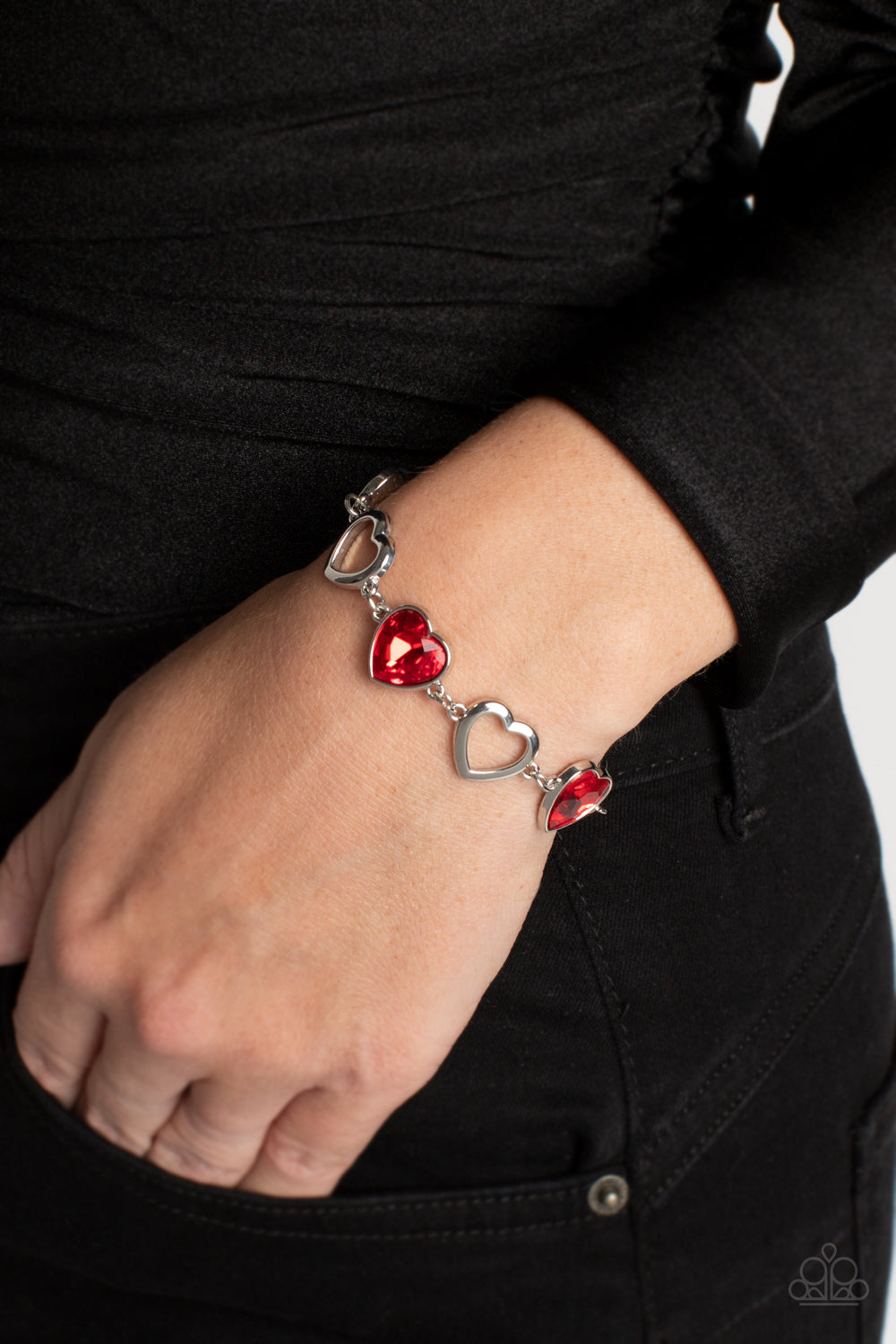 Paparazzi Accessories: Sentimental Sweethearts - Red Braclets