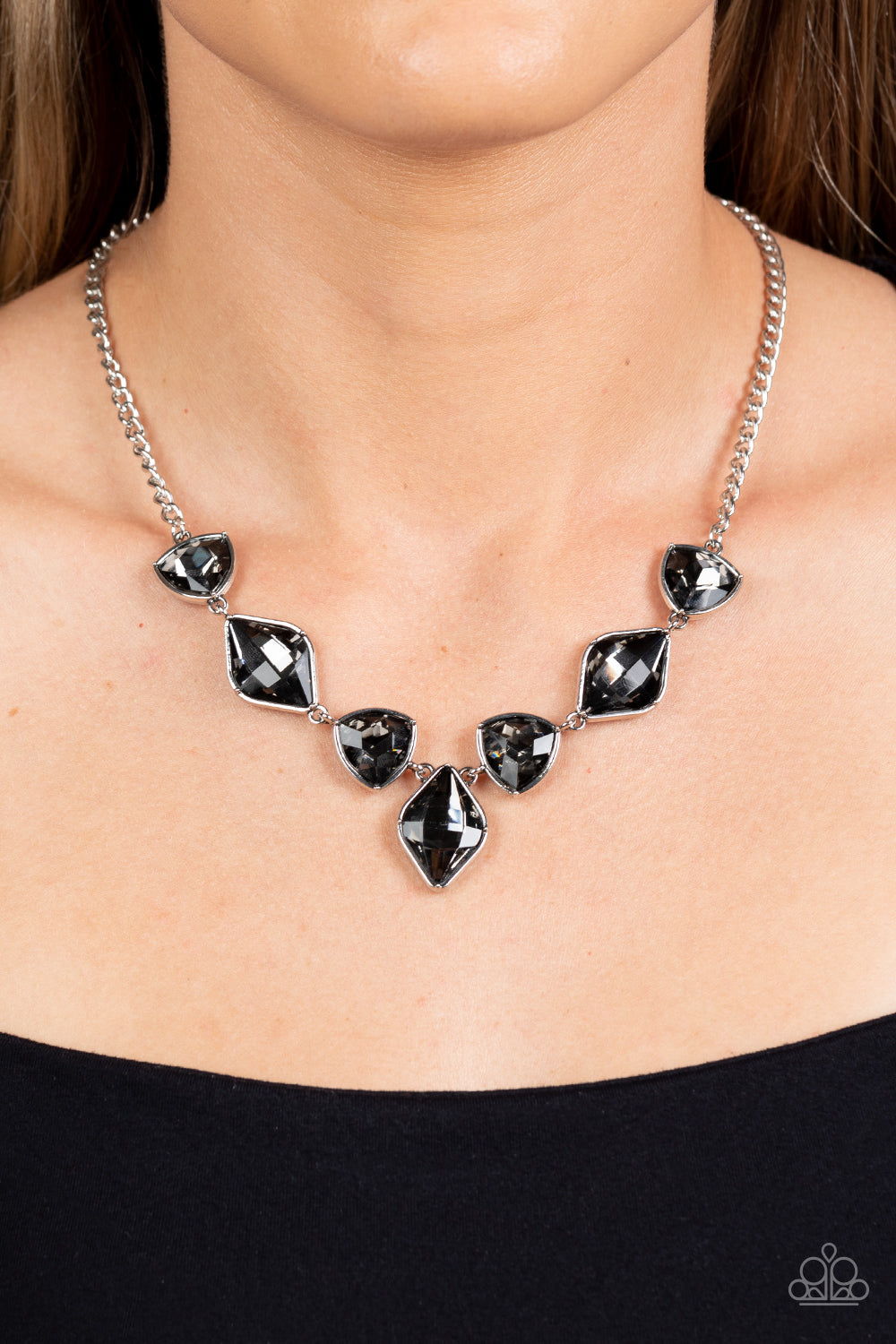 Paparazzi Accessories: Glittering Geometrics - Silver Necklace