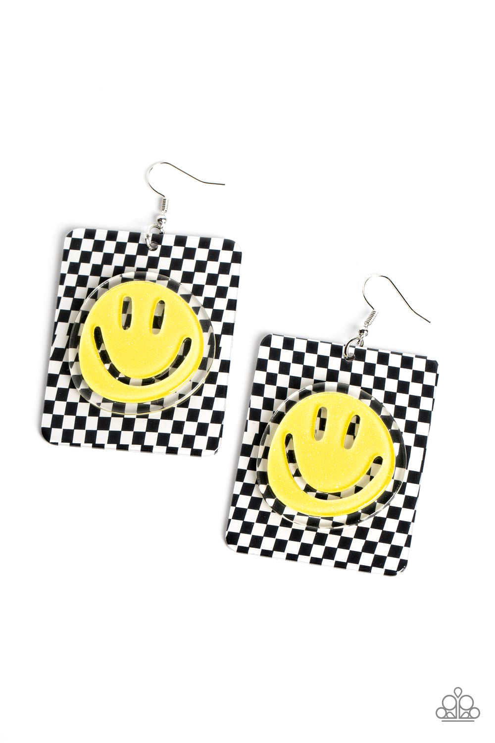 Paparazzi Accessories: Cheeky Checkerboard - Yellow Earrings