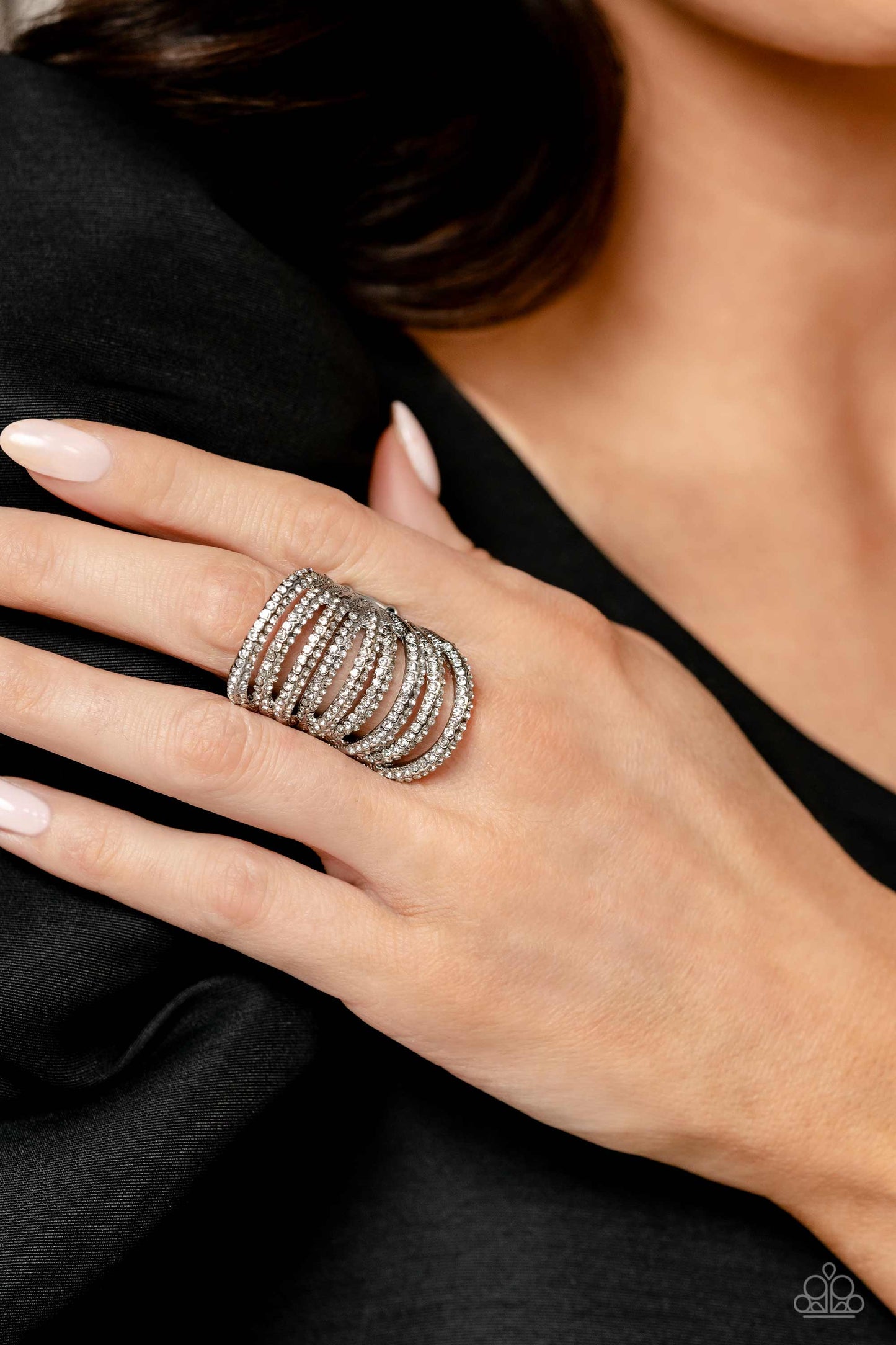 Paparazzi Accessories: Rippling Rarity - White Ring