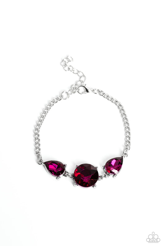 Paparazzi Accessories: Twinkling Trio - Pink Bracelet