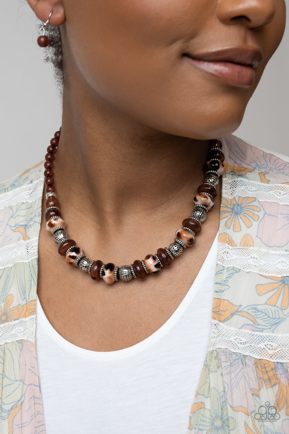 Paparazzi Accessories: Warped Whimsicality - Brown Necklace