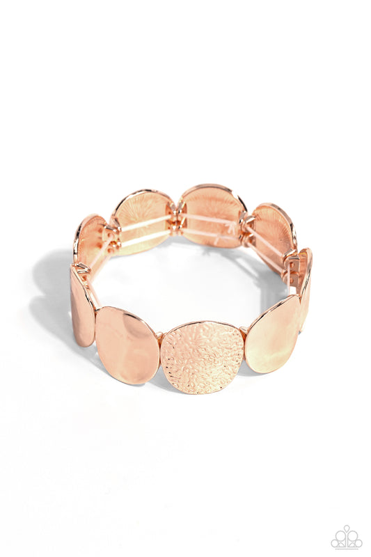 Paparazzi Accessories: Rippling Record - Rose Gold Bracelets