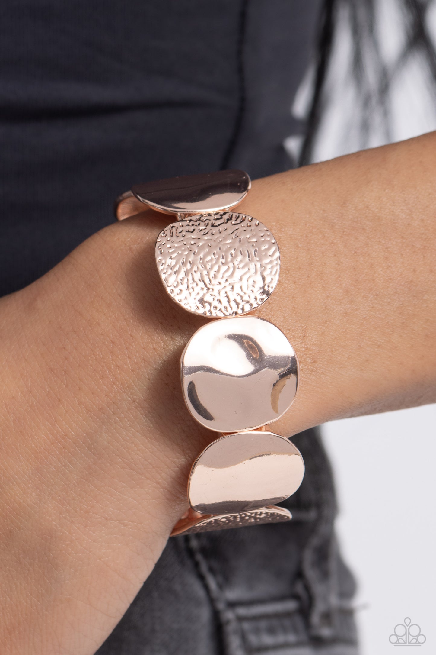 Paparazzi Accessories: Rippling Record - Rose Gold Bracelets