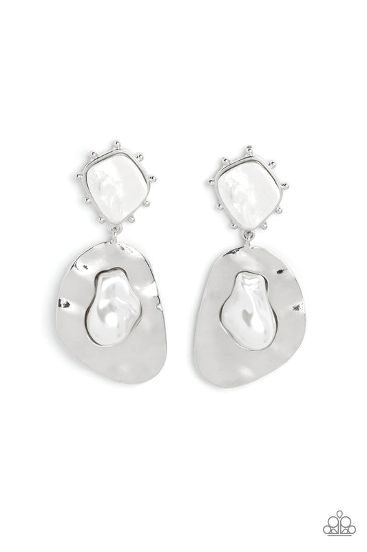 Paparazzi Accessories: Rippling Rhapsody - White Earrings