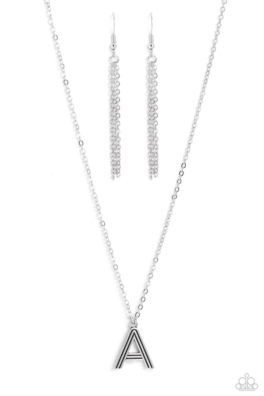 Paparazzi Accessories: Leave Your Initials - Silver - A Necklace