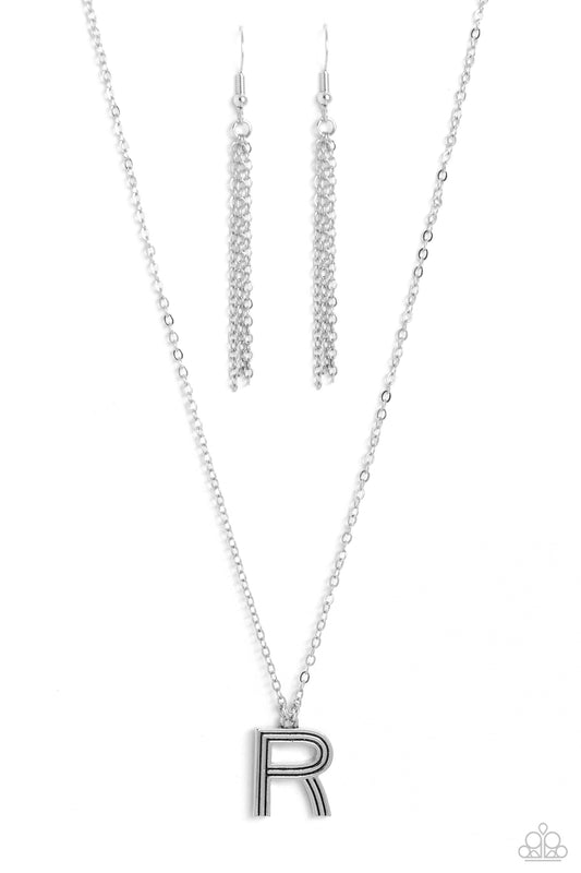 Paparazzi Accessories: Leave Your Initials - Silver - R Necklace