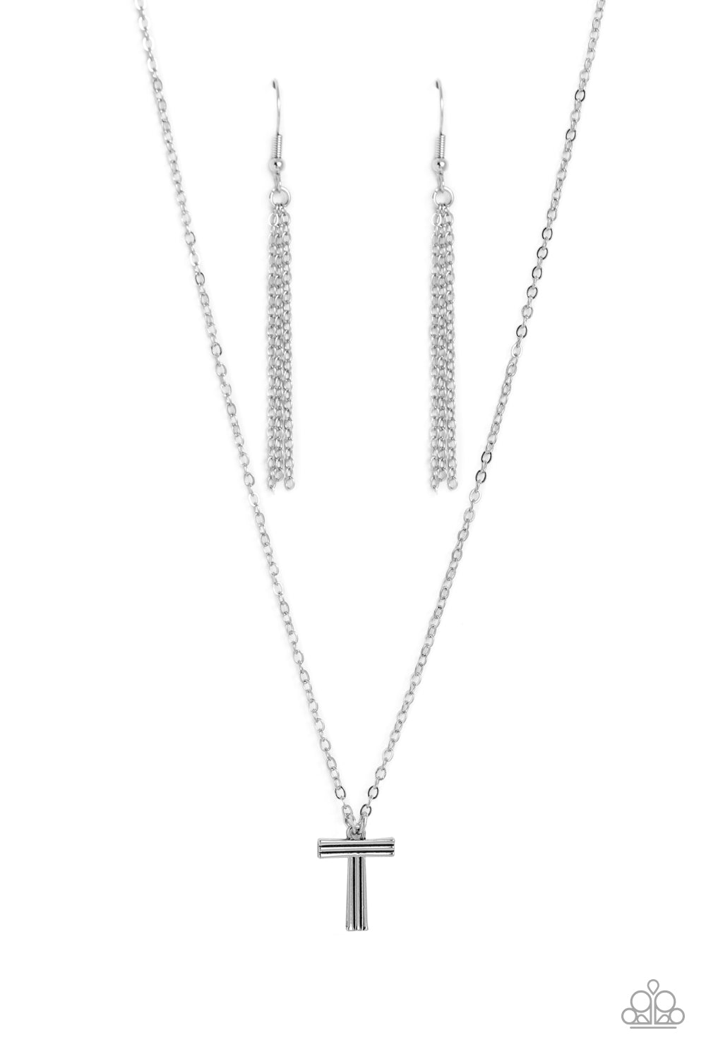 Paparazzi Accessories: Leave Your Initials - Silver - T Necklace