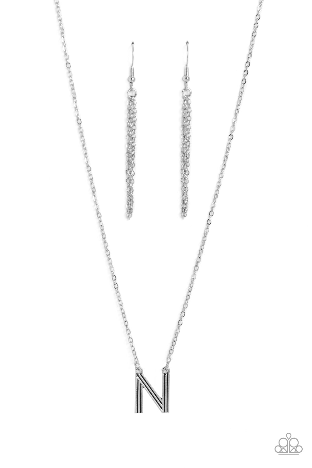 Paparazzi Accessories: Leave Your Initials - Silver - N Necklace