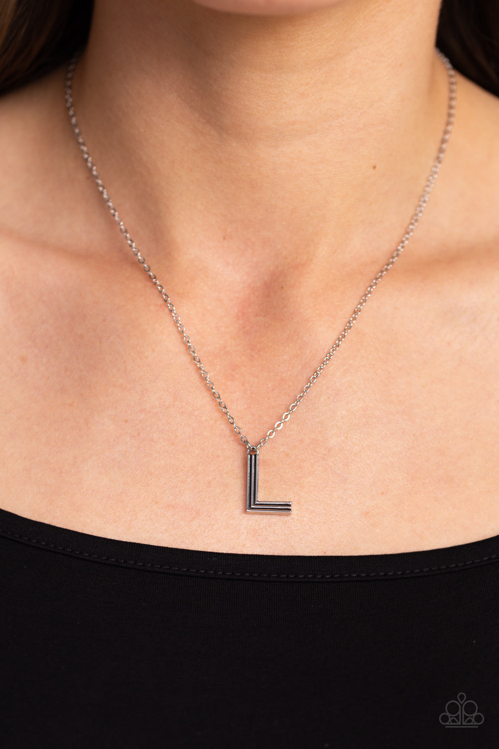 Paparazzi Accessories: Leave Your Initials - Silver - L Necklace