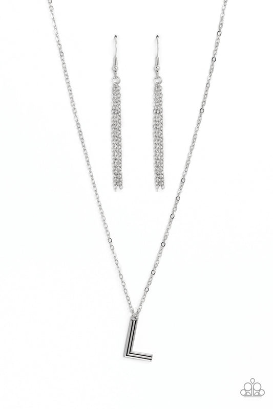 Paparazzi Accessories: Leave Your Initials - Silver - L Necklace