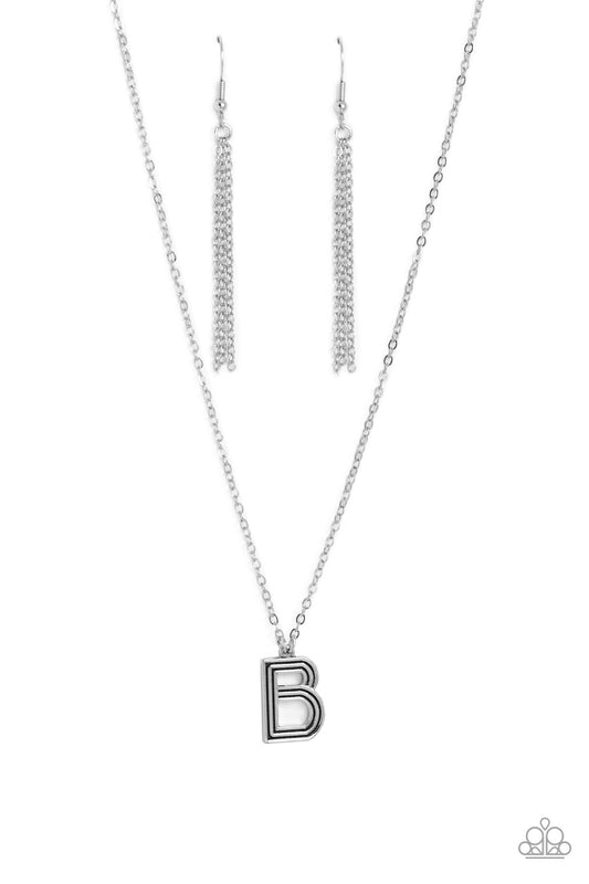 Paparazzi Accessories: Leave Your Initials - Silver - B Necklace