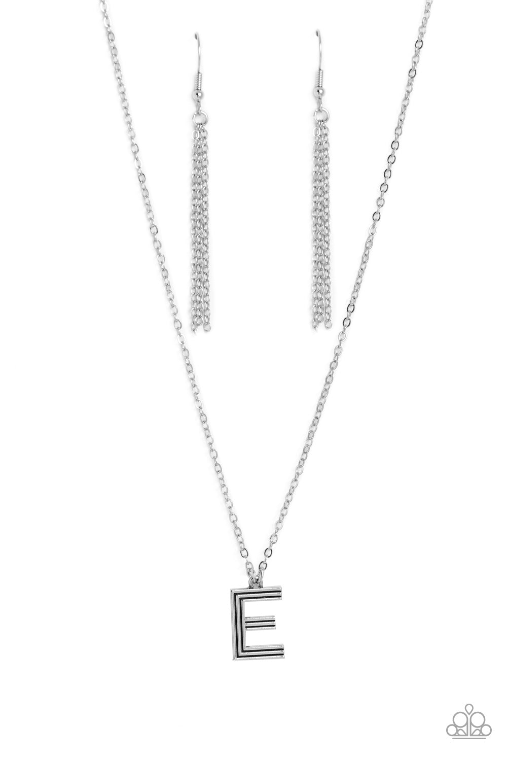 Paparazzi Accessories: Leave Your Initials - Silver - E Necklace