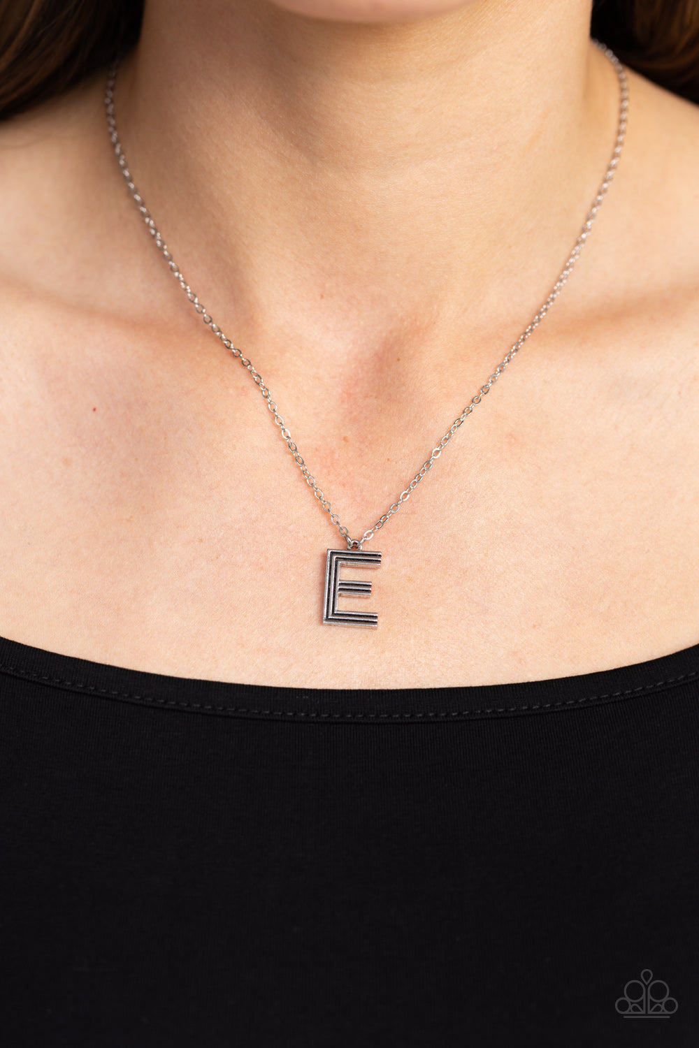 Paparazzi Accessories: Leave Your Initials - Silver - E Necklace