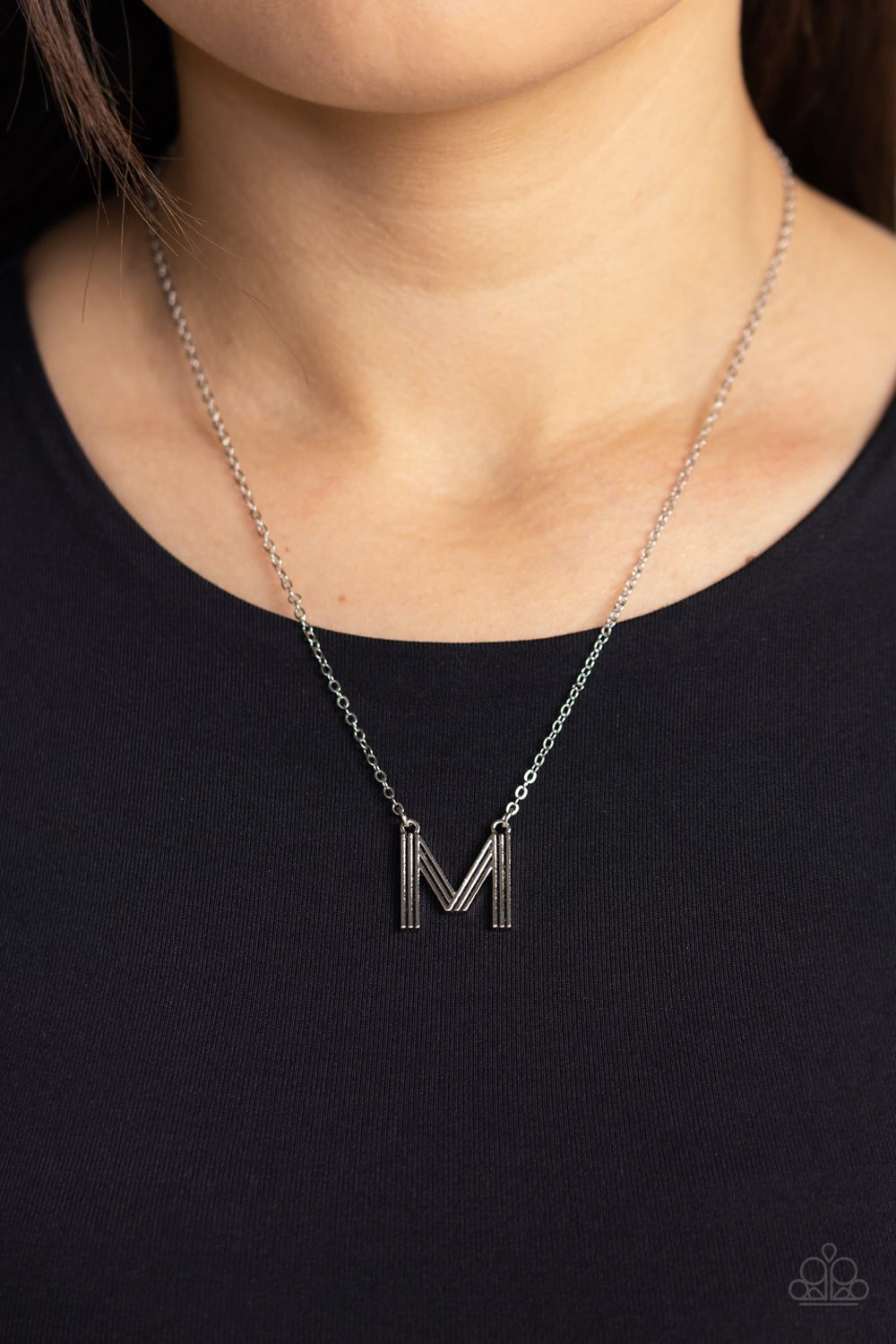 Paparazzi Accessories: Leave Your Initials - Silver - M Necklace