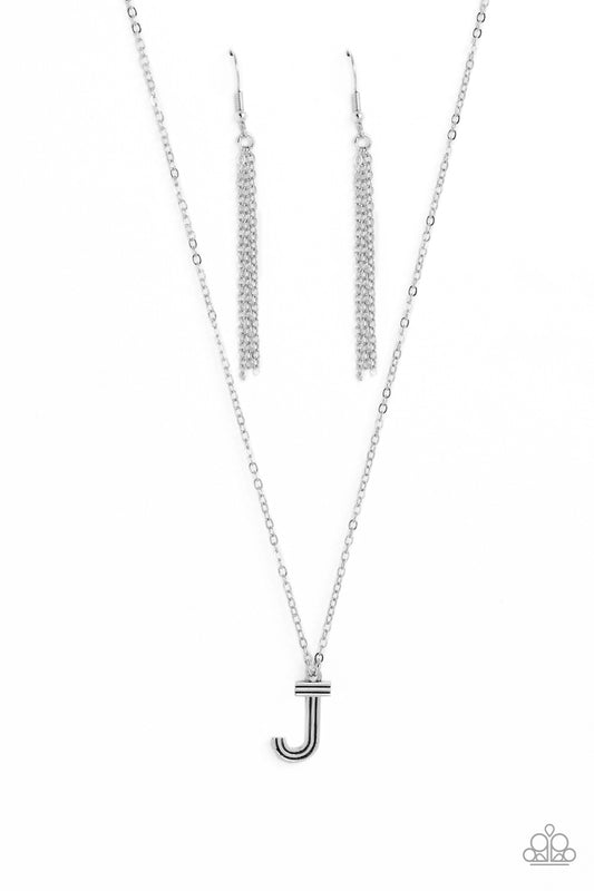 Paparazzi Accessories: Leave Your Initials - Silver - J Necklace