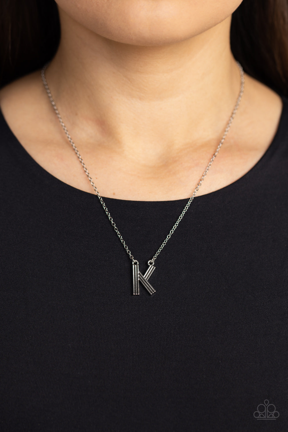 Paparazzi Accessories: Leave Your Initials - Silver - K Necklace