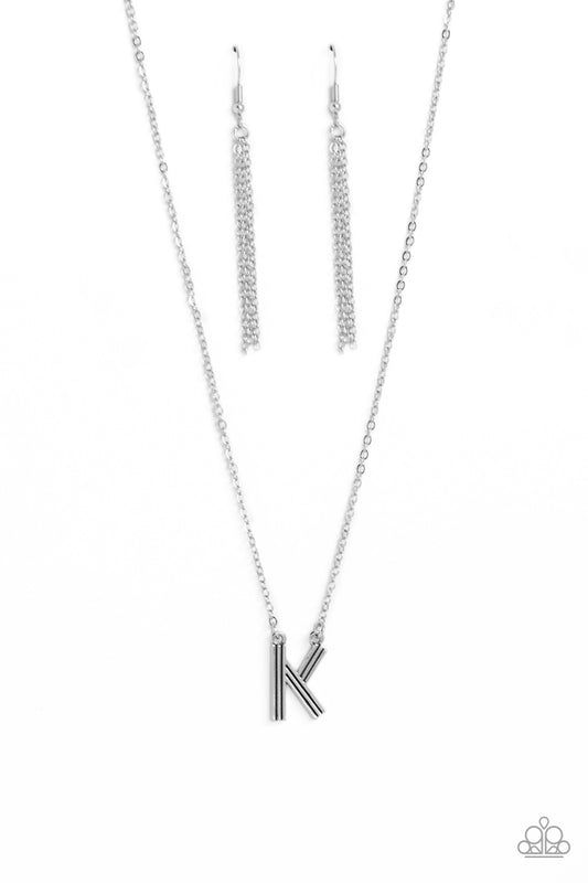 Paparazzi Accessories: Leave Your Initials - Silver - K Necklace