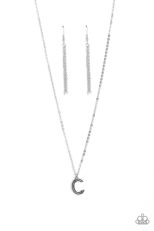 Paparazzi Accessories: Leave Your Initials - Silver - C Necklace