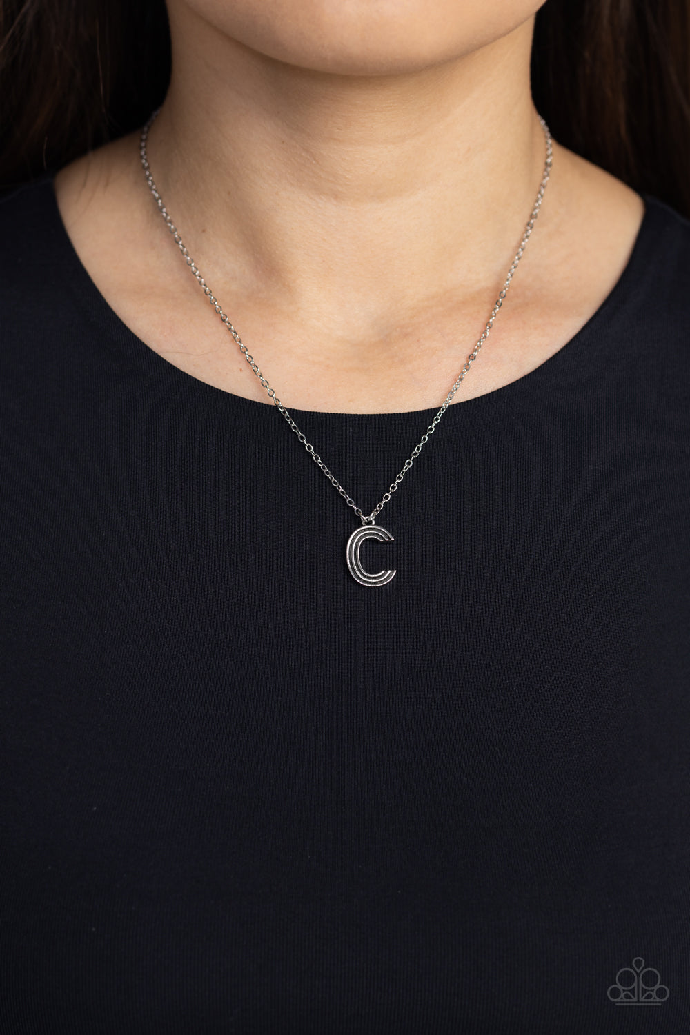 Paparazzi Accessories: Leave Your Initials - Silver - C Necklace