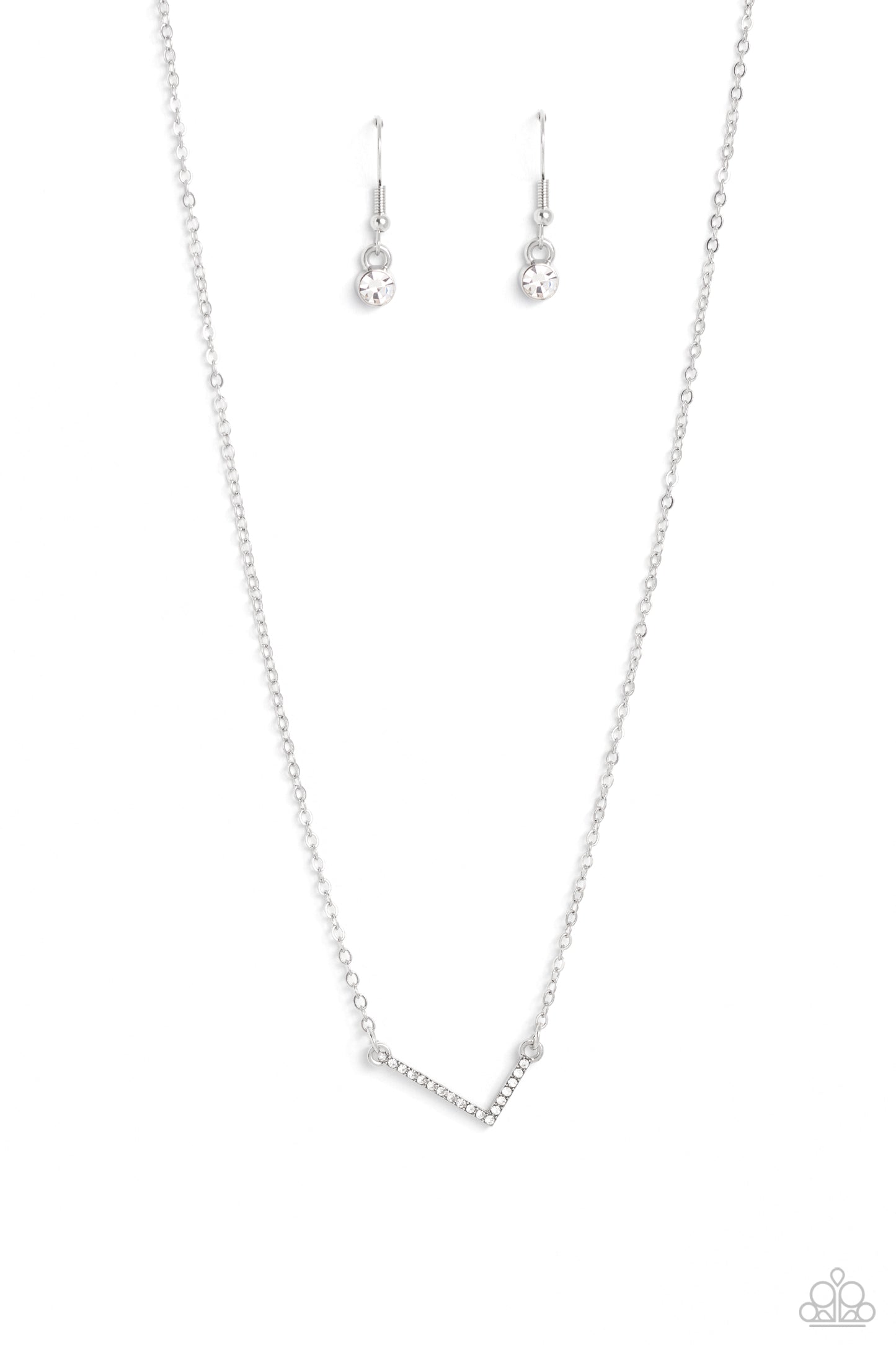 Paparazzi Accessories: INITIALLY Yours - L - White Necklace