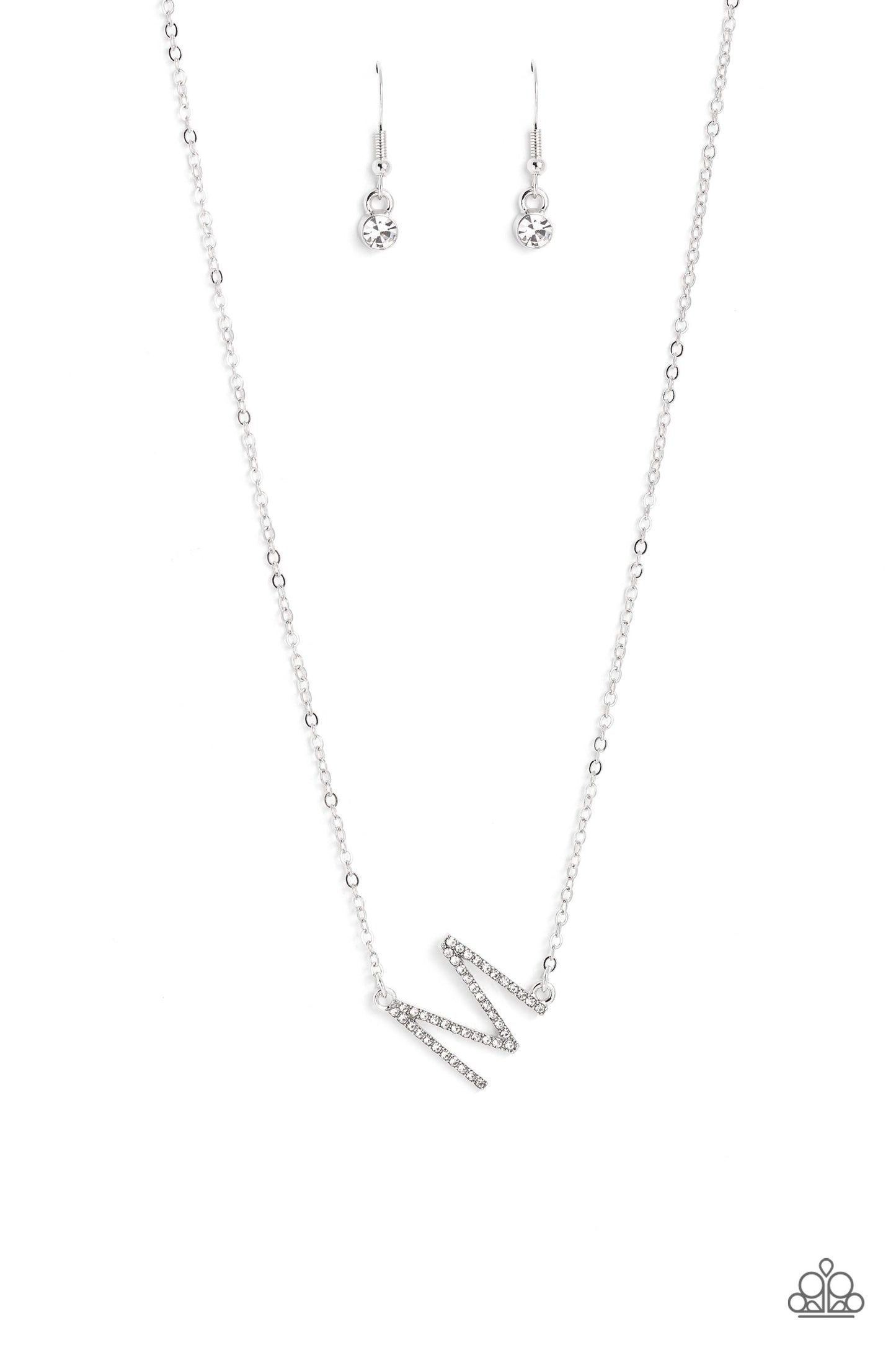 Paparazzi Accessories: INITIALLY Yours - M - White Necklace