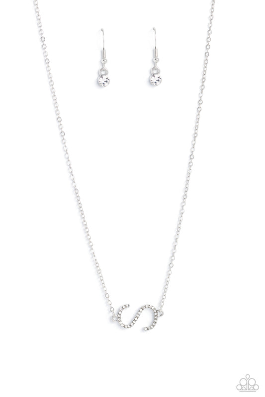 Paparazzi Accessories: INITIALLY Yours - S - White Necklace