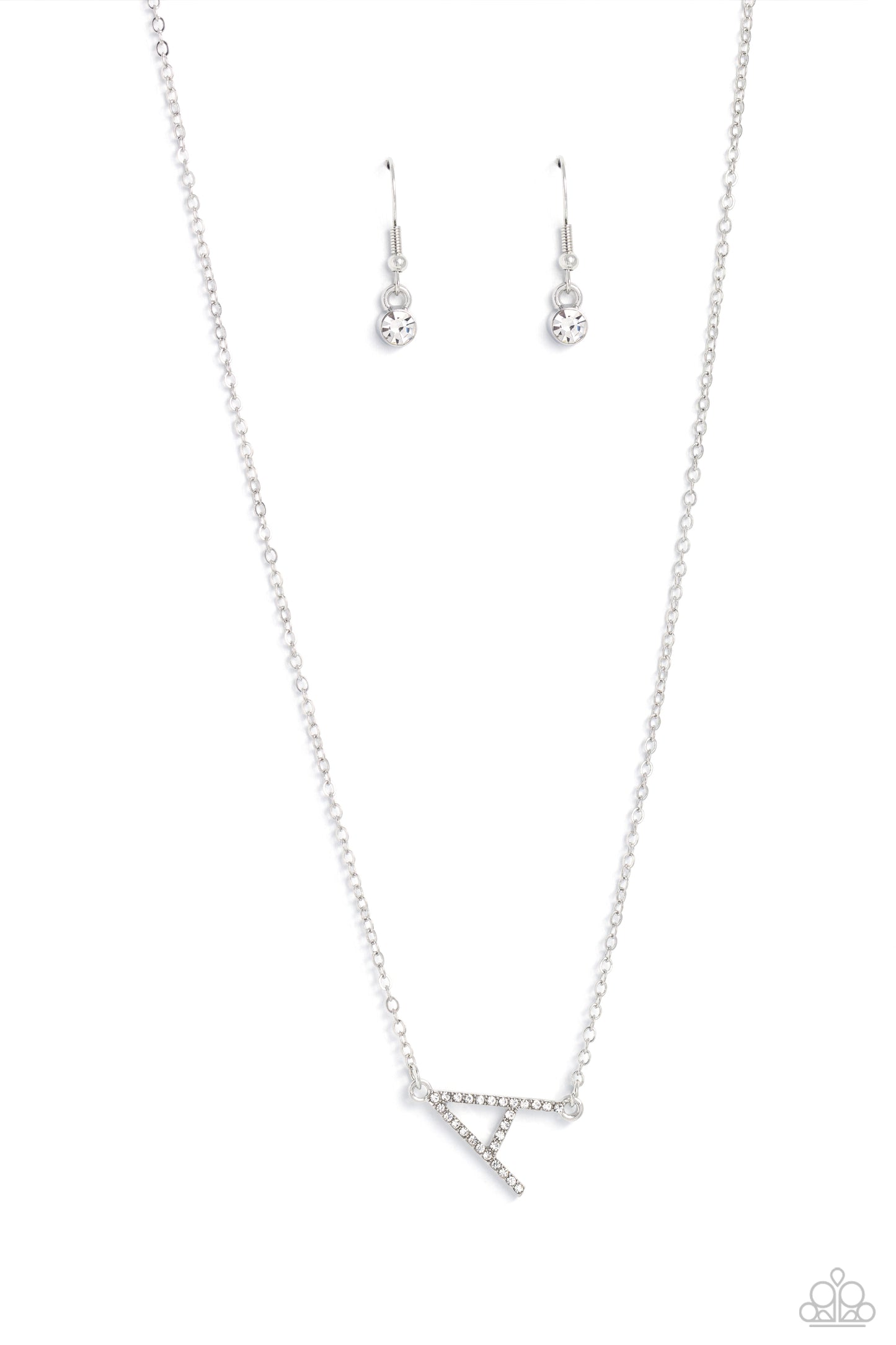 Paparazzi Accessories: INITIALLY Yours - A - White Necklace