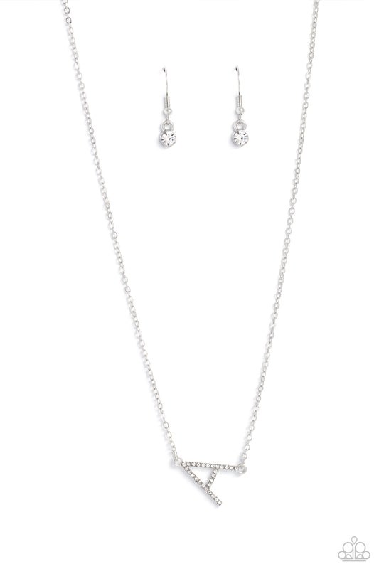 Paparazzi Accessories: INITIALLY Yours - A - White Necklace