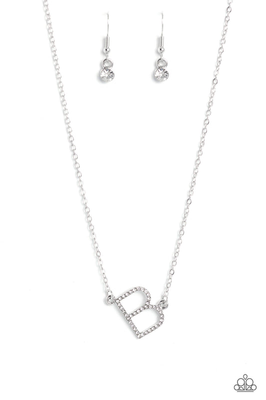 Paparazzi Accessories: INITIALLY Yours - B - White Necklace