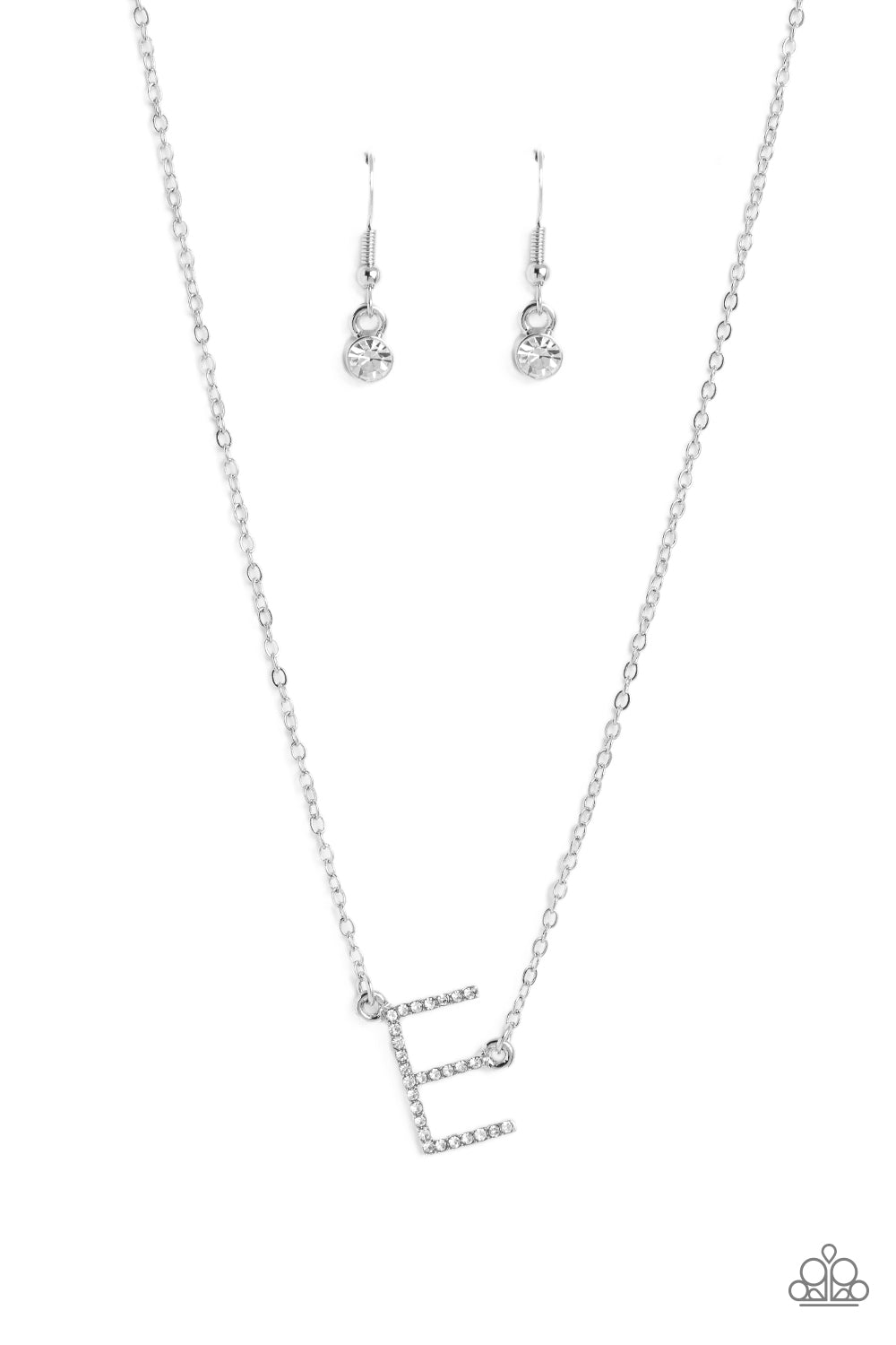 Paparazzi Accessories: INITIALLY Yours - E - White Necklace