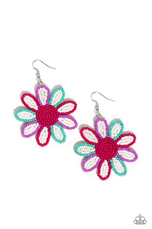 Paparazzi Accessories: Decorated Daisies - White Earrings