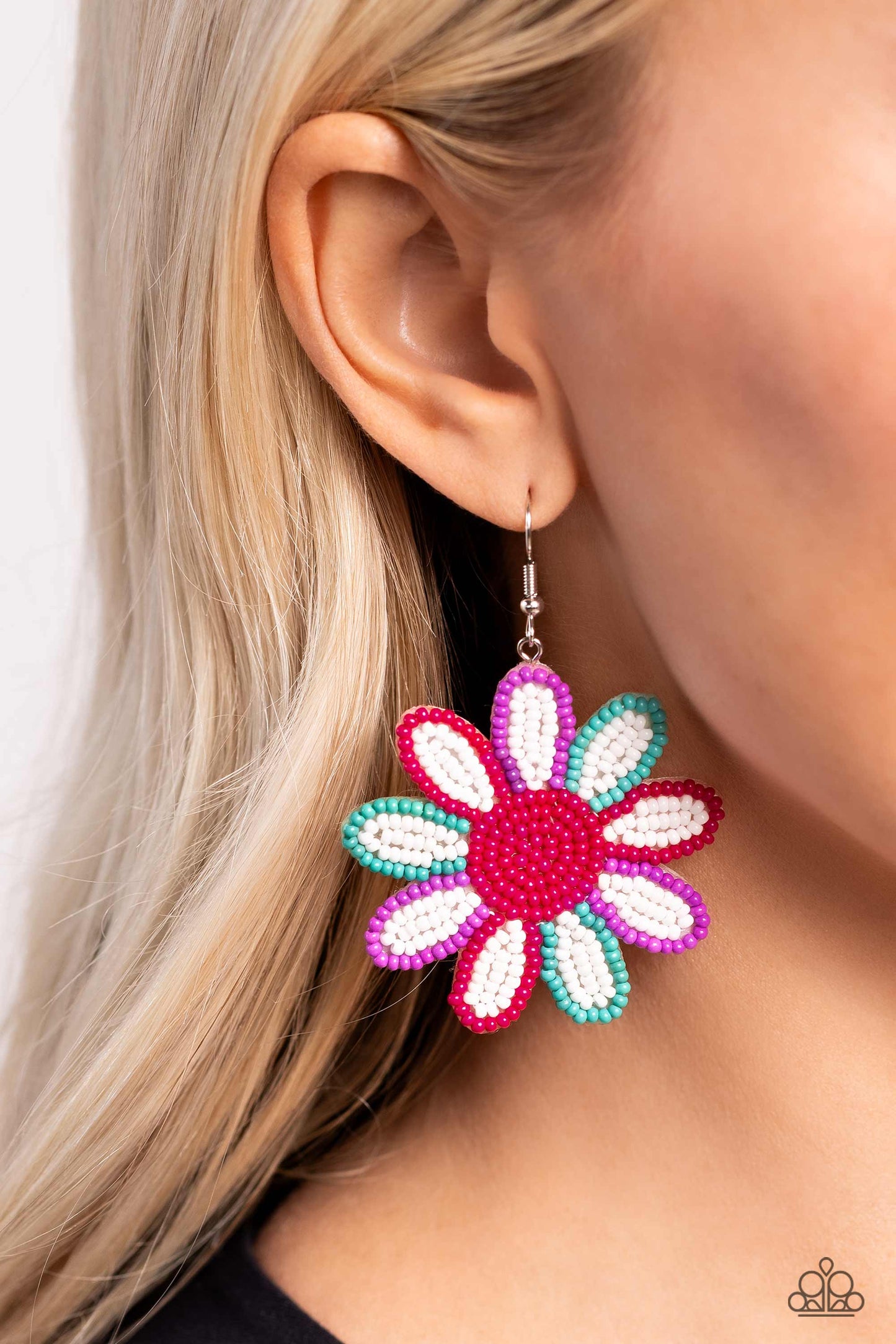 Paparazzi Accessories: Decorated Daisies - White Earrings