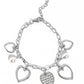 Paparazzi Accessories:GLOW Your Heart - White Bracelet