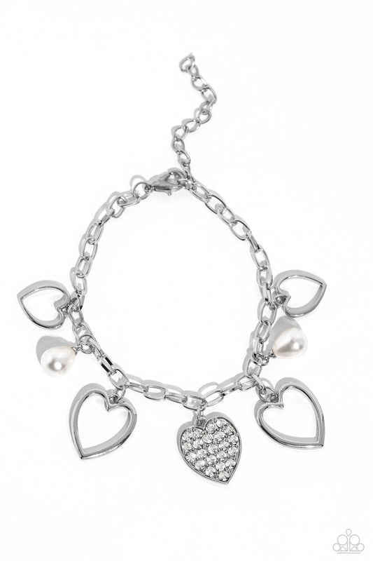 Paparazzi Accessories:GLOW Your Heart - White Bracelet