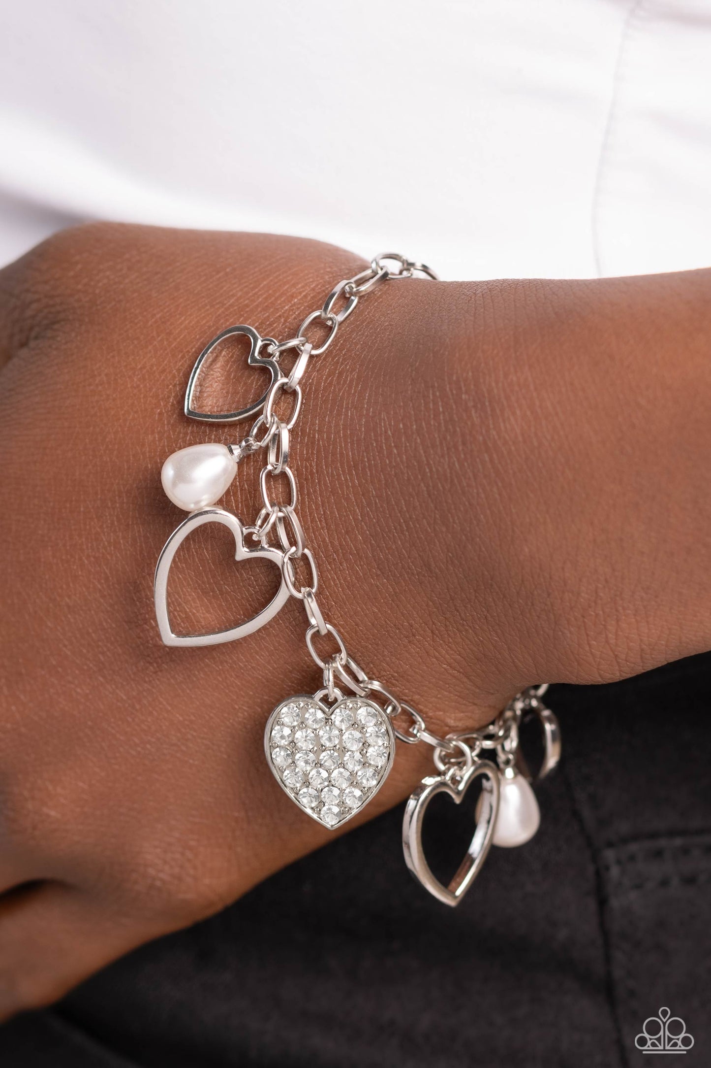 Paparazzi Accessories:GLOW Your Heart - White Bracelet