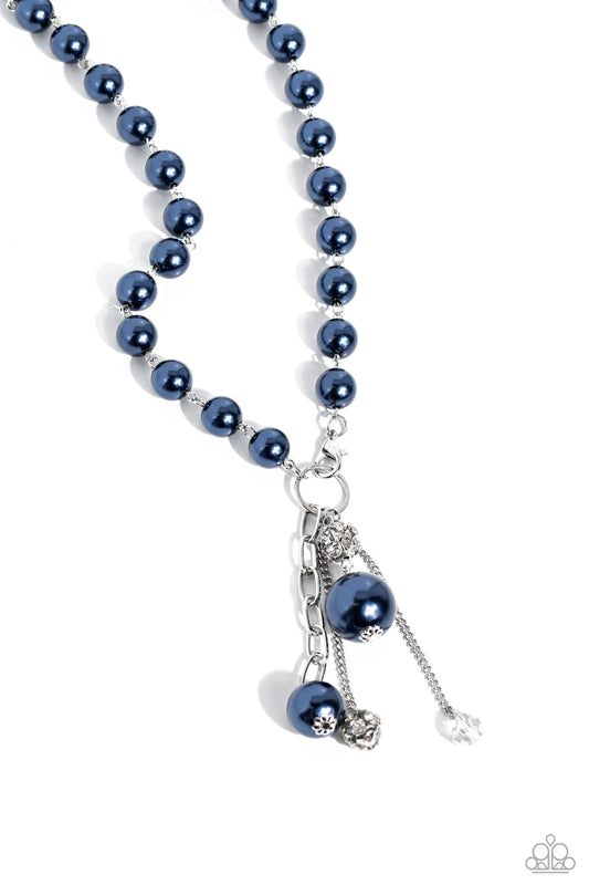 Paparazzi Accessories: White Collar Welcome - Blue Necklace