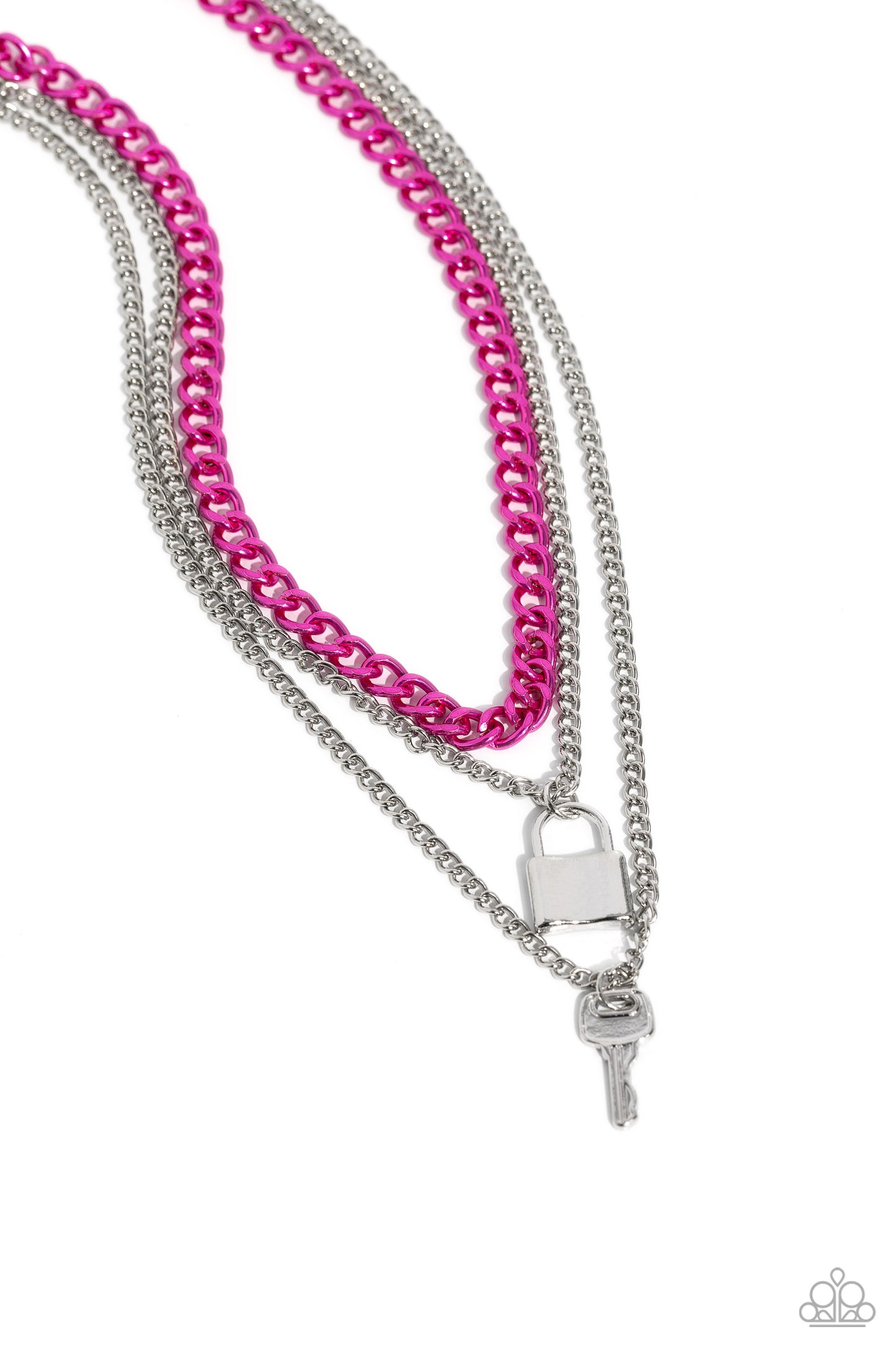 Paparazzi Accessories: Locked Labor - Pink Necklace