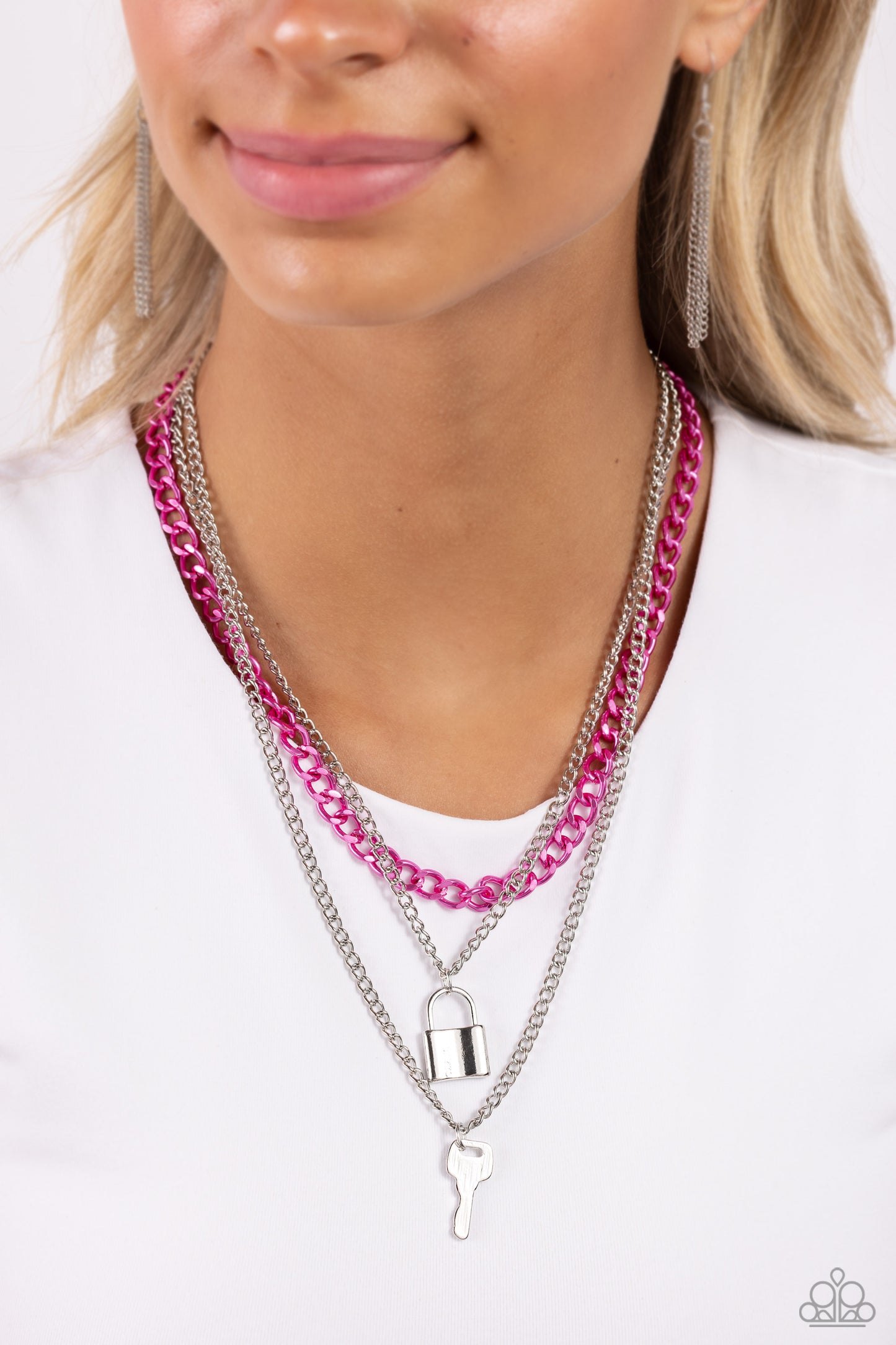 Paparazzi Accessories: Locked Labor - Pink Necklace