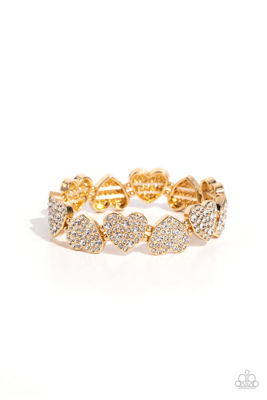 Paparazzi Accessories: Headliner Heart - Gold Bracelet