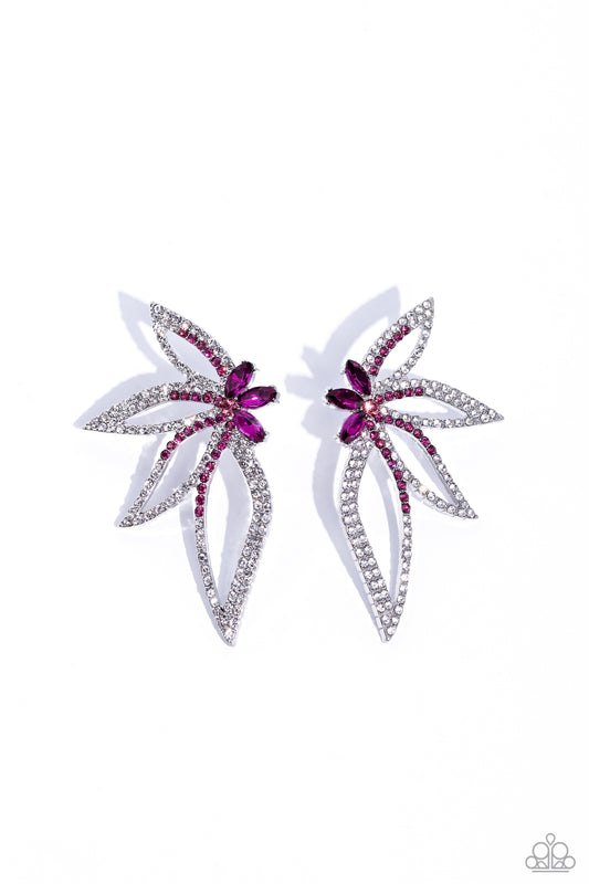 Paparazzi Accessories: Twinkling Tulip - Pink Earrings