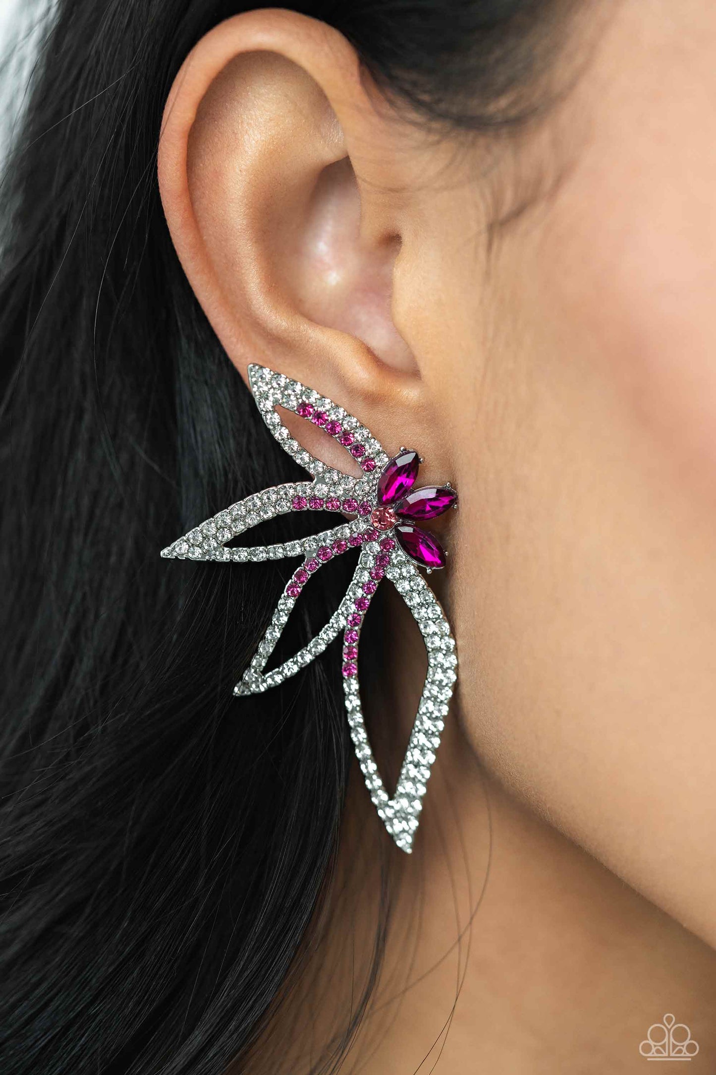 Paparazzi Accessories: Twinkling Tulip - Pink Earrings