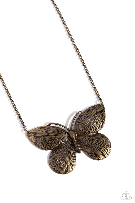 Paparazzi Accessories: DRAWN to the Wind - Brass Necklace