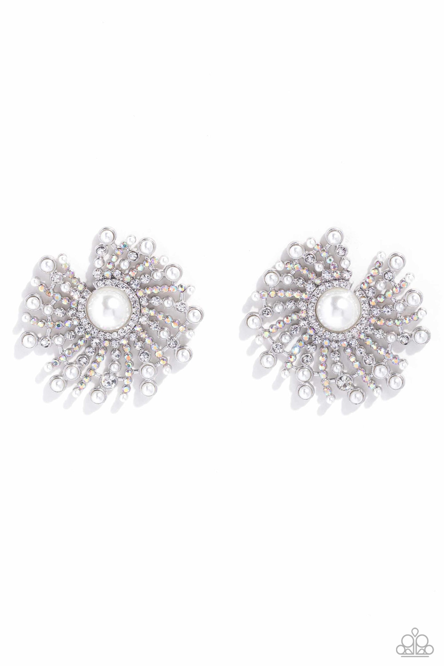 Paparazzi Accessories: Fancy Fireworks - White Earrings