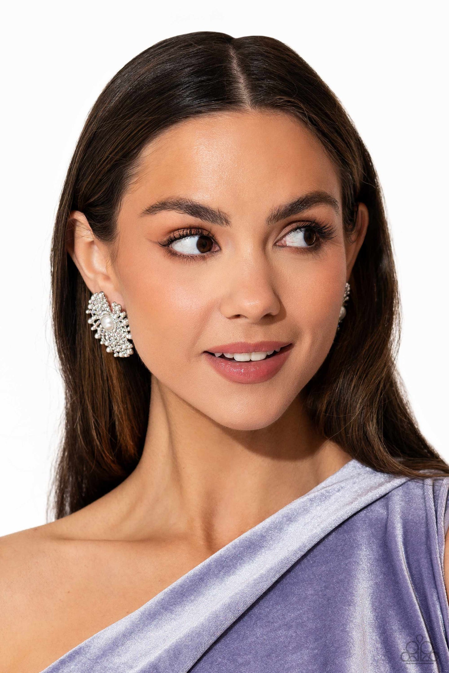 Paparazzi Accessories: Fancy Fireworks - White Earrings