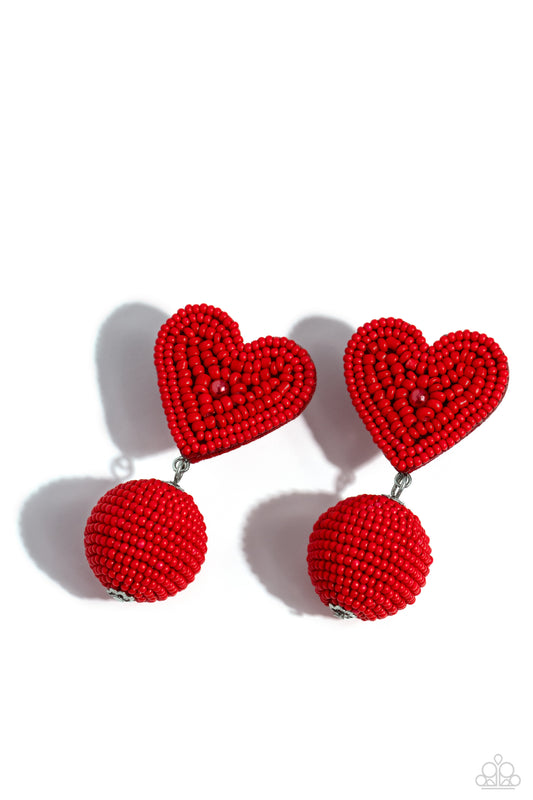 Paparazzi Accessories: Spherical Sweethearts - Red Earrings