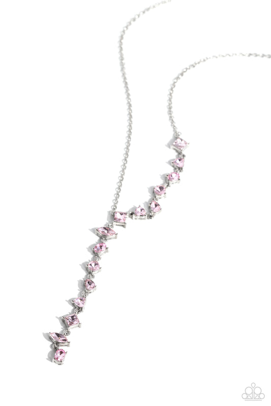 Paparazzi Accessories: Diagonal Daydream - Pink Necklace