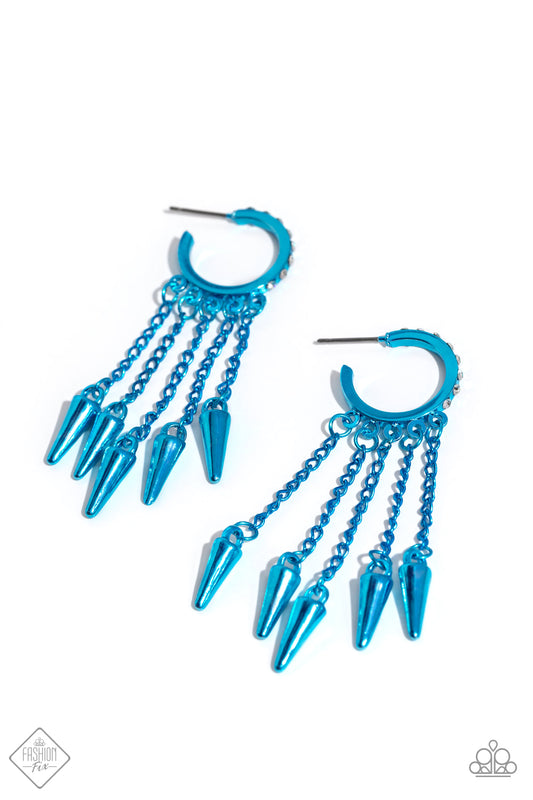 Paparazzi Accessories: Piquant Punk - Blue Earrings