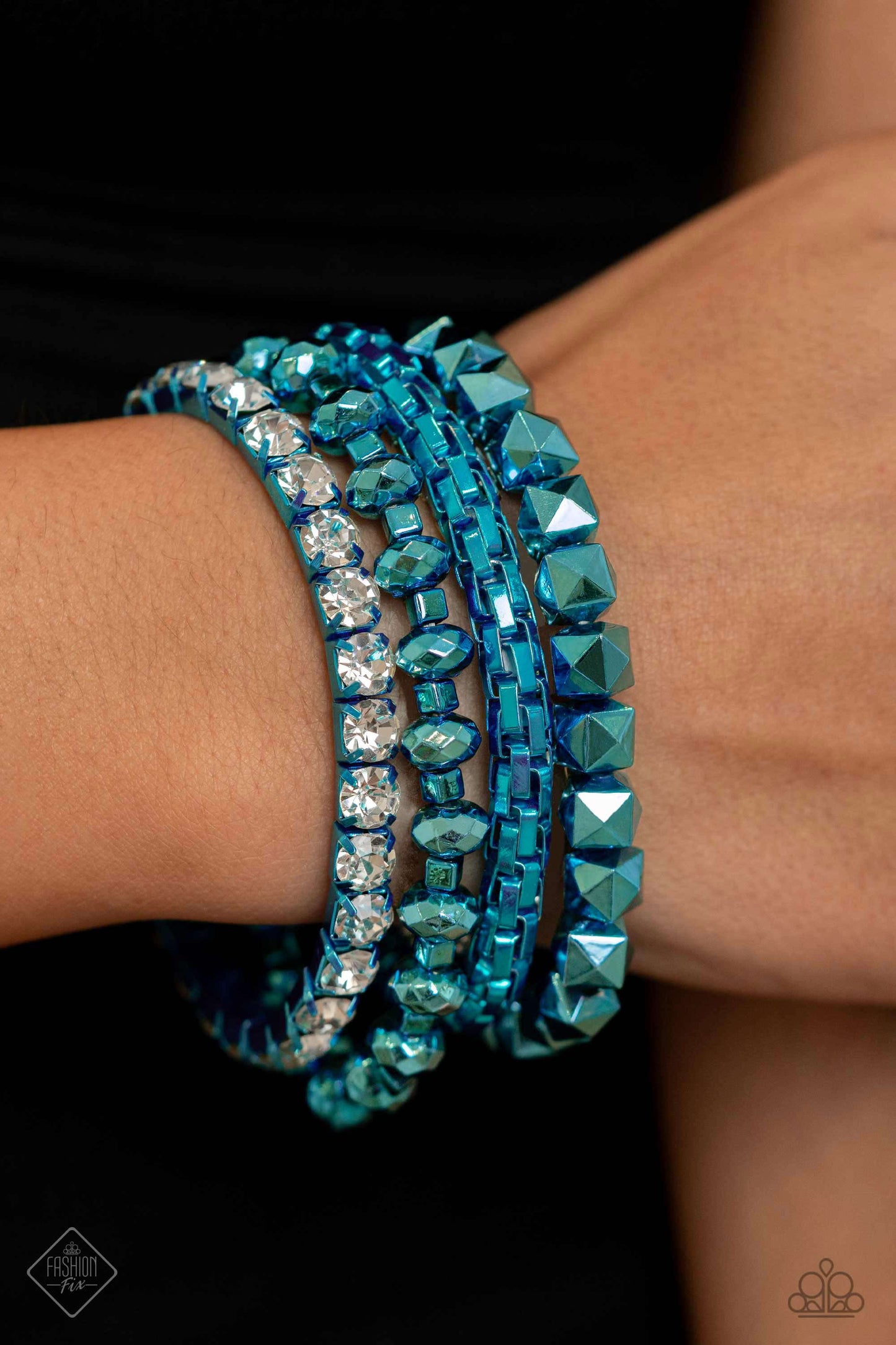 Paparazzi Accessories: Punk Pattern - Blue Bracelet