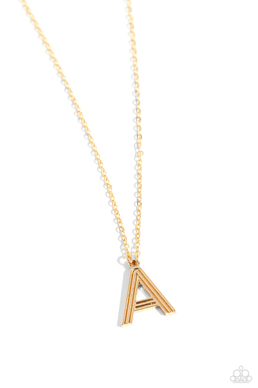 Paparazzi Accessories: Leave Your Initials - Gold - A Necklace